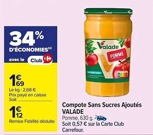 Compote Sans Sucres Ajoutés VALADE