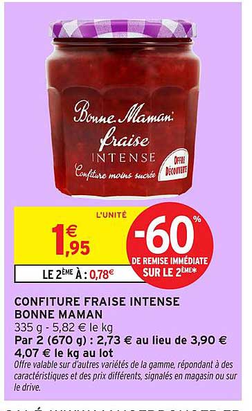 CONFITURE FRAISE INTENSE BONNE MAMAN
