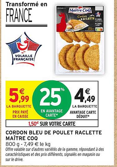 Cordon Bleu de Poulet Raclette MAÎTRE COQ