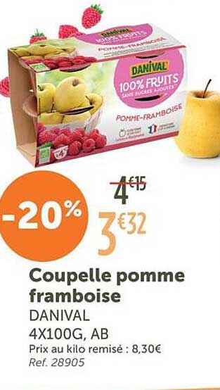 Coupe pomme framboise