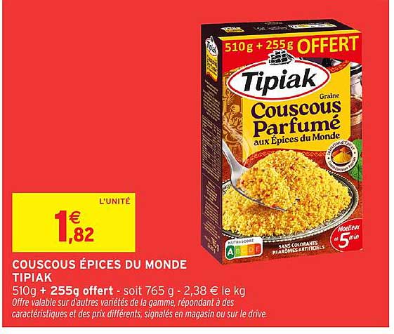 COUSCOUS ÉPICÉS DU MONDE TIPIAK