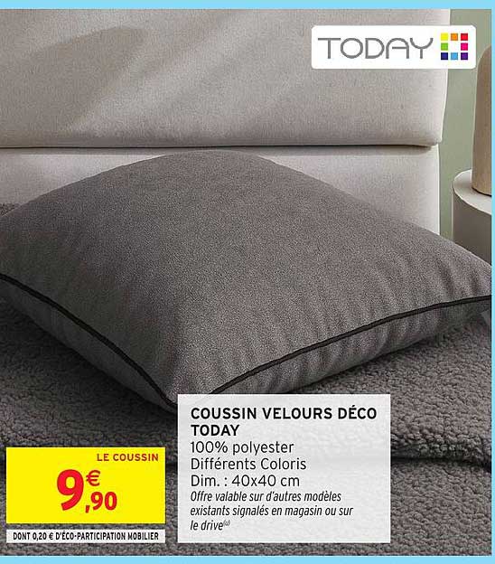 COUSSIN VELOURS DÉCO TODAY