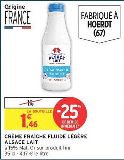 CRÈME FRAÎCHE FLUIDE LÉGÈRE ALSACE LAIT