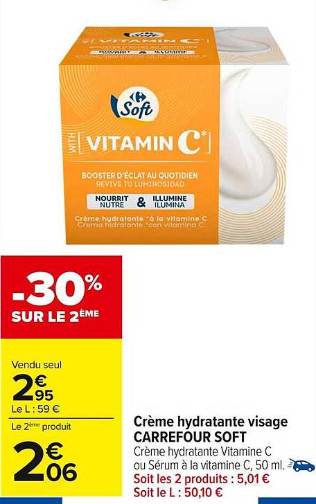 Crème hydratante visage CARREFOUR SOFT