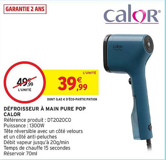 DÉFROISSEUR À MAIN PURE POP CALOR