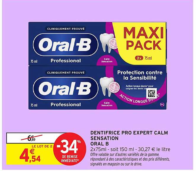 DENTIFRICE PRO EXPERT CALM SENSATION ORAL B