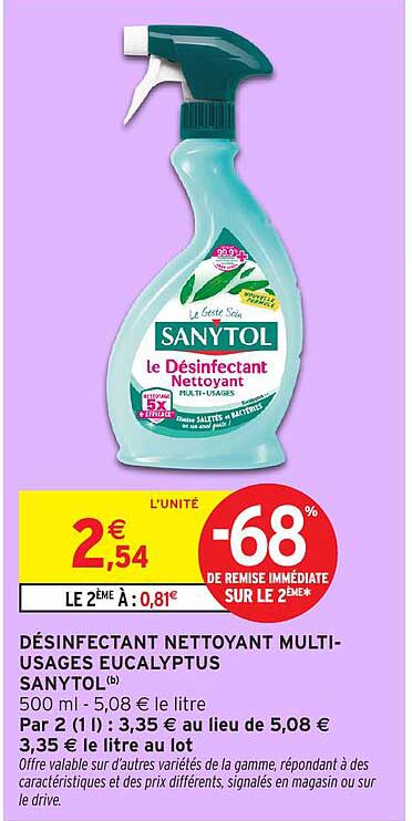 DÉSINFECTANT NETTOYANT MULTI-USAGES EUCALYPTUS SANYTOL