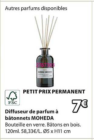 Diffusion de parfum à bâtonnets MOHEDA