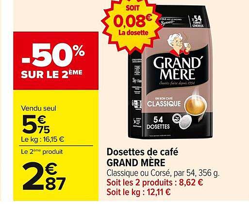 Dosettes de café GRAND MÈRE