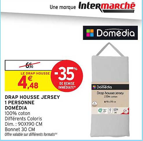 DRAP HOUSSE JERSEY 1 PERSONNE DOMÉDIA