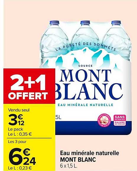 Eau minérale naturelle MONT BLANC 6 x 1,5L