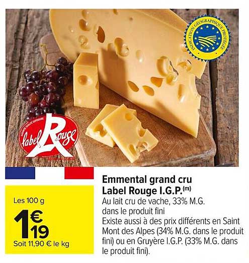 Emmental grand cru Label Rouge I.G.P.(m)