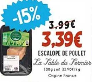 ESCALOPE DE POULET La Table du Fermier