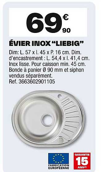 ÉVIER INOX "LIEBIG"