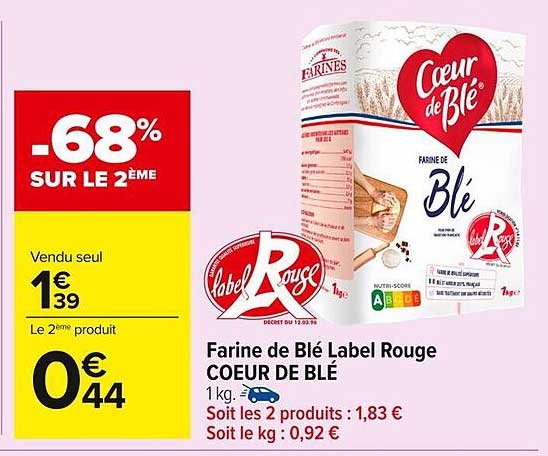 Farine de Blé Label Rouge COEUR DE BLÉ