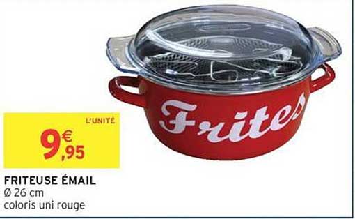 FRITEUSE ÉMAIL Ø 26 cm coloris uni rouge