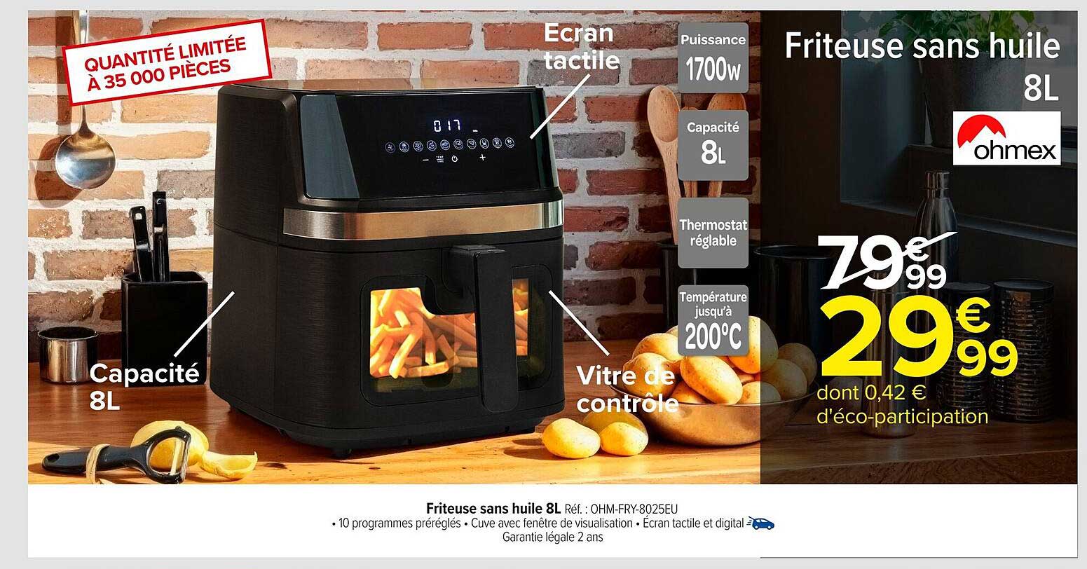 Friteuse sans huile 8L