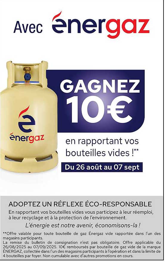 GAGNEZ 10 € en rapportant vos bouteilles vides !