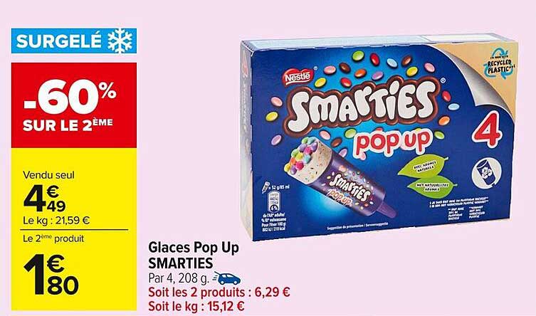 Glaces Pop Up SMARTIES
