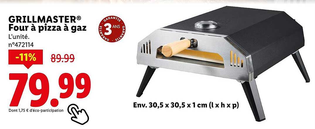 GRILLMASTER® Four à pizza à gaz