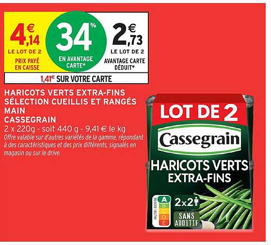 HARICOTS VERTS EXTRA-FINS SÉLECTION CUILLIS ET RANGÉS MAIN CASSEGRAIN
