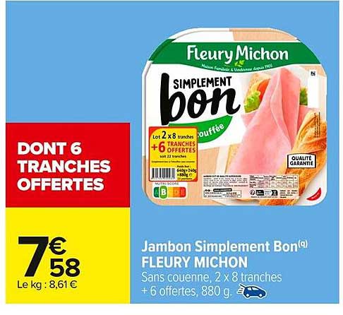 Jambon Simplement Bon Fleury Michon
