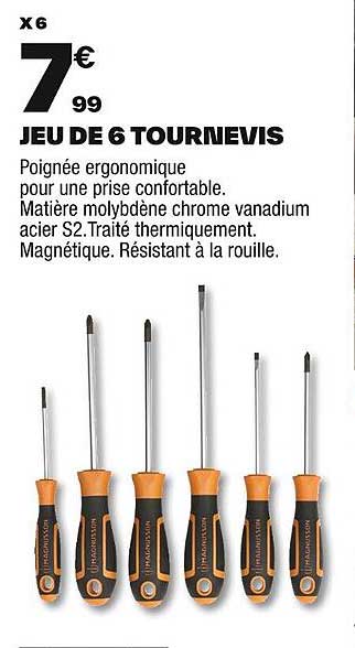 JEU DE 6 TOURNEVIS