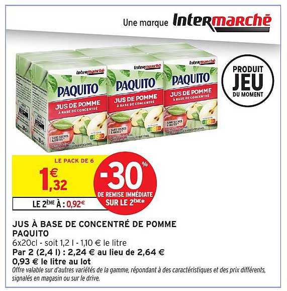 JUICE À BASE DE CONCENTRÉ DE POMME PAQUITO