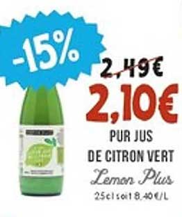JUS DE CITRON VERT LEMON PLUS