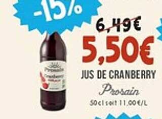 JUS DE CRANBERRY Prosain
