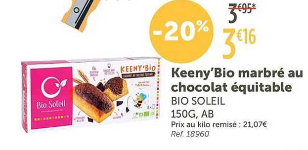 Keeny’Bio marbré au chocolat équitable