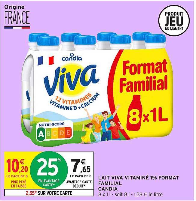 Lait Viva Vitamine 1% Format Familial