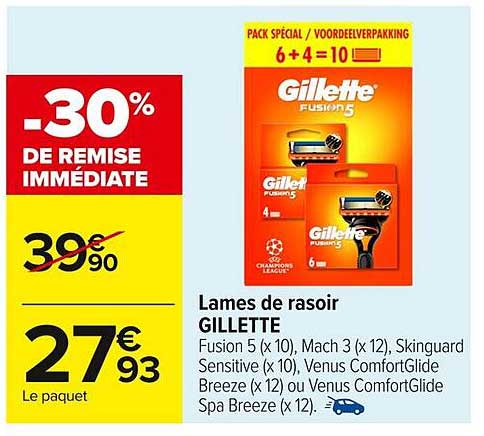 Lames de rasoir GILLETTE