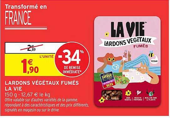 LARDONS VÉGÉTAUX FUMÉS LA VIE