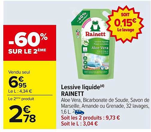 Lessive liquide Rainett Aloe Vera