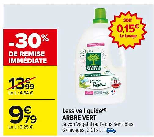 Lessive liquide(d) ARBRE VERT
