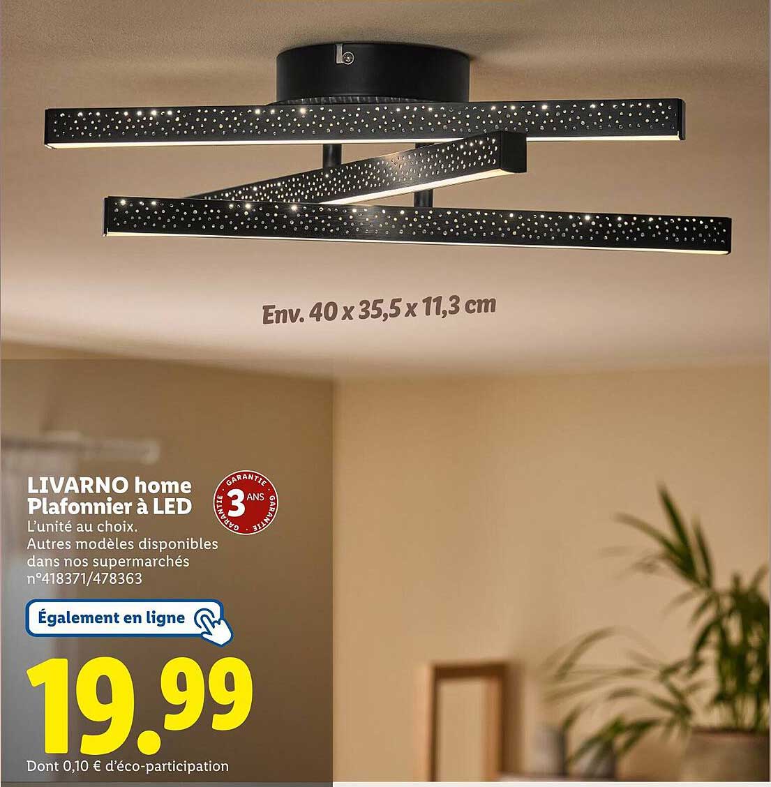 LIVARNO home Plafonnier à LED