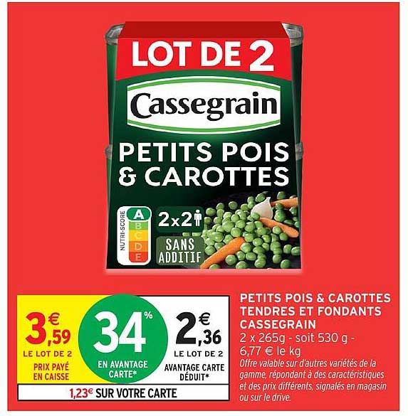 LOT DE 2 Cassegrain PETITS POIS & CAROTTES