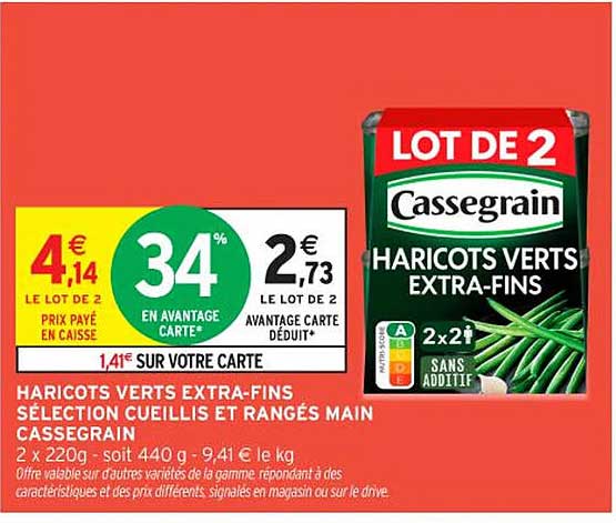 LOT DE 2 Haricots Verts Extra-Fins Cassegrain