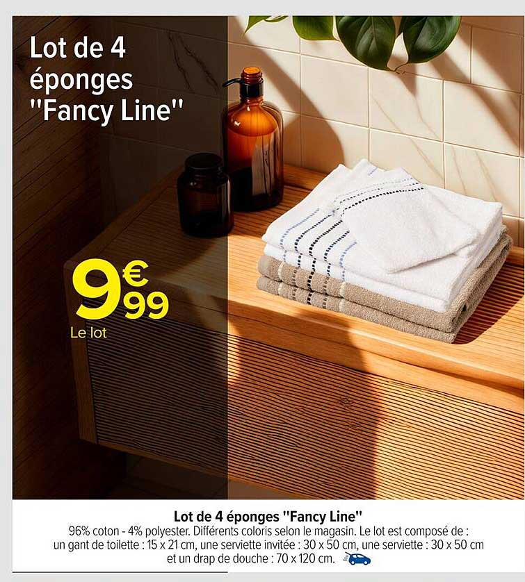 Lot de 4 éponges "Fancy Line"