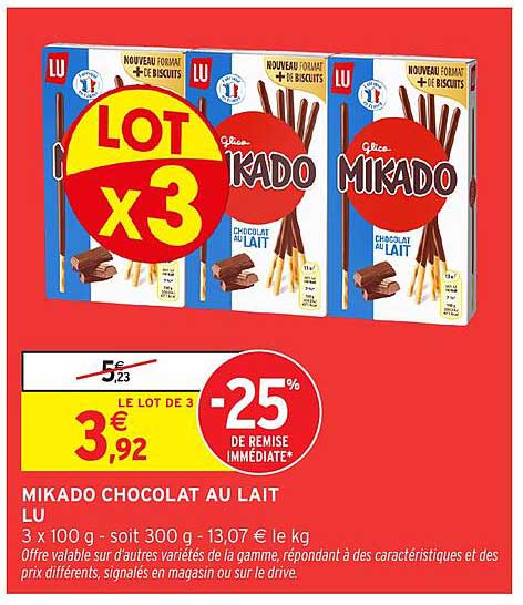 MIKADO CHOCOLAT AU LAIT
