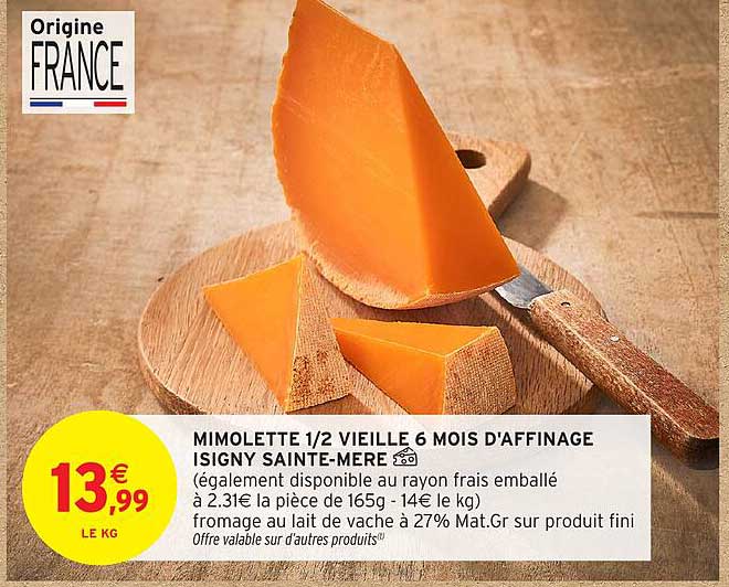 Mimolette 1/2 Vieille 6 Mois d'Affinage Isigny Sainte-Mère
