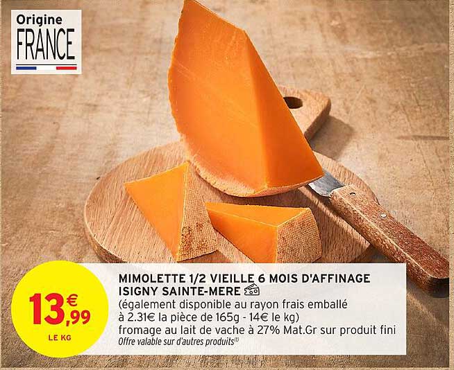 Mimolette 1/2 vieille 6 mois d'affinage Isigny Sainte-Mère