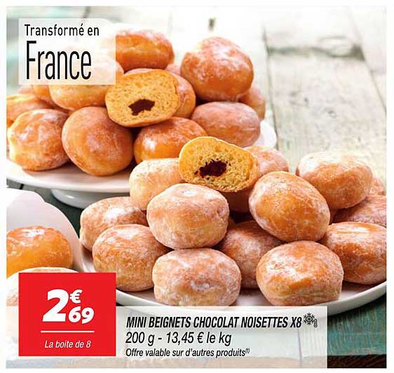 MINI BEIGNETS CHOCOLAT NOISETTES X8