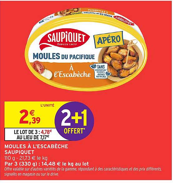 MOULES À L'ESCABECHE SAUPIQUET