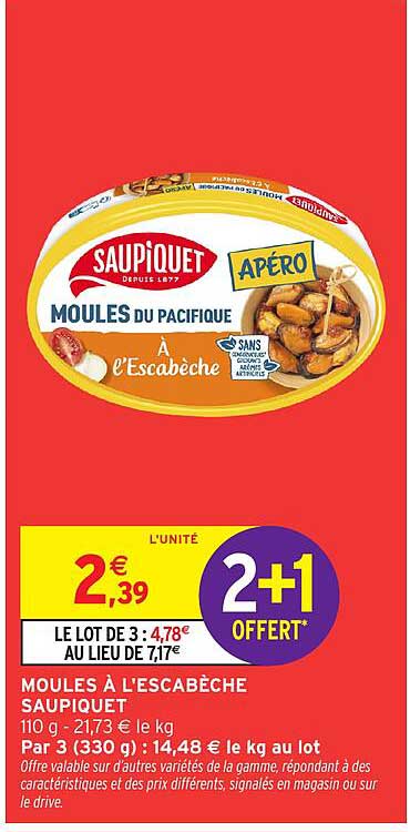 MOULES À L'ESCABÈCHE SAUPIQUET
