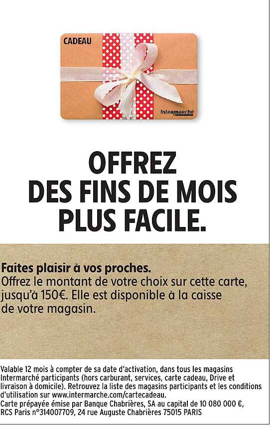 OFFREZ DES FINS DE MOIS PLUS FACILE.