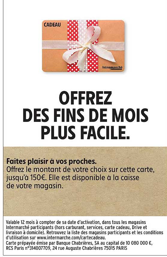 OFFREZ DES FINS DE MOIS PLUS FACILE.