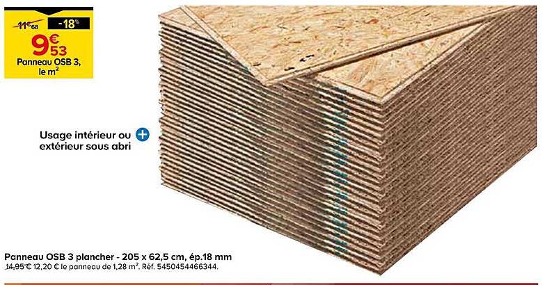 Panneau OSB 3, le m²