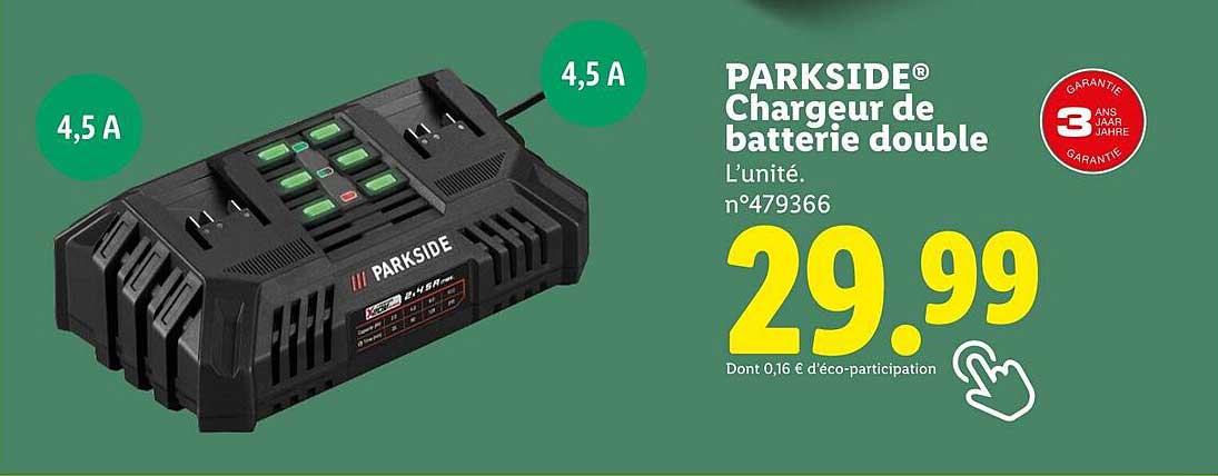 PARKSIDE® Chargeur de batterie double
